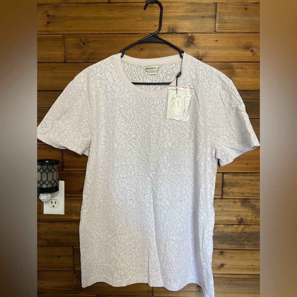 Eleven Paris woman's short sleeve blouse size Large new with tags